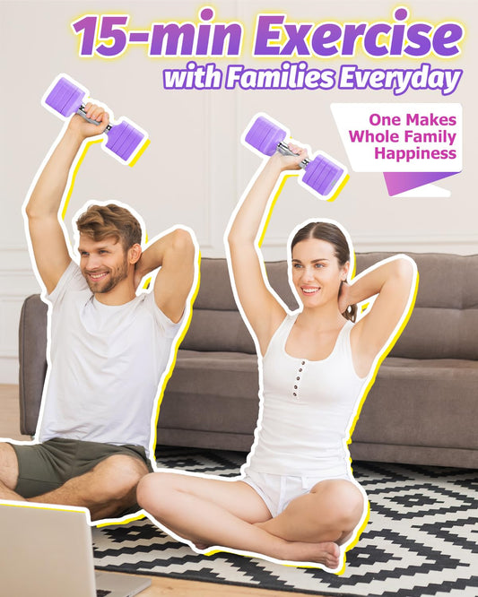 Fragraim 5 KG x 2 Verstellbar Hanteln Set für Frauen Männer Handgewichte Sets Kurzhanteln Verstellbar für Heimfitnessstudio Training Krafttraining Geräte - Purple